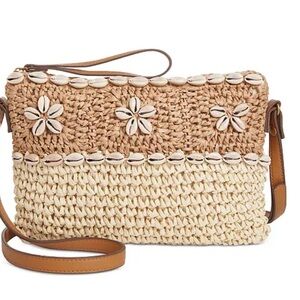 STYLE&CO Straw Shells Tan Crossbody bag NWT
